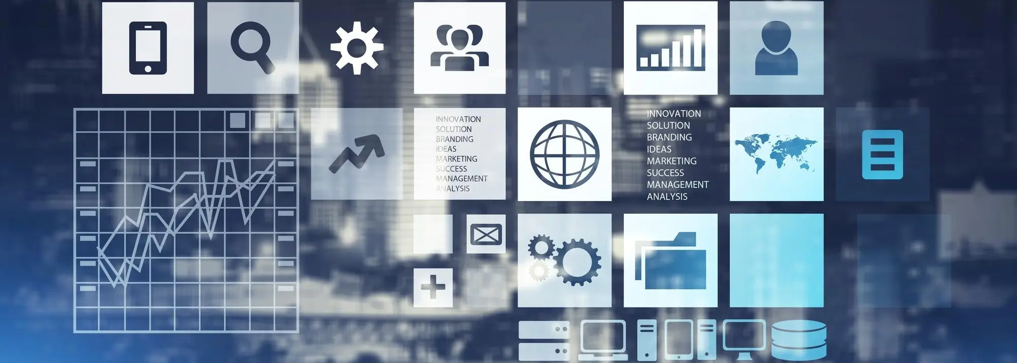 Darstellung eines modernen ERP‑Systems, das Unternehmensprozesse wie Lager, Einkauf, Auftragsmanagement und Produktion digital abbildet.