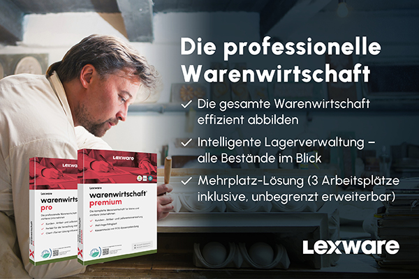 Produktbox von Lexware Warenwirtschaft – Software für Auftragsverwaltung und Materialwirtschaft.